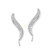 Picture of Sterling Silver Beaded Edge Shiny Ear Pin Earrings