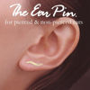 Picture of Ear Climbers Gold Over Silver Classic Polished Ear Pin Earrings - Short Version