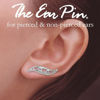 Picture of Ear Climbers Heart Center Ear Pin Earrings Sterling Silver - Long Version