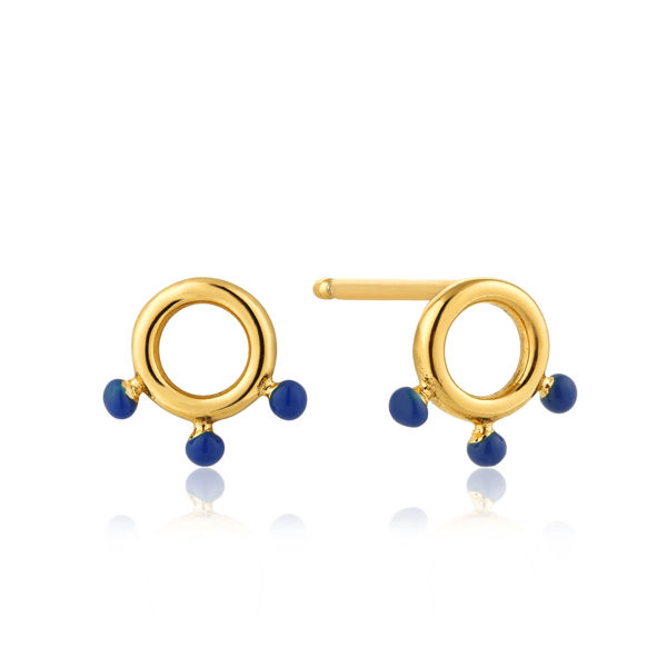 Picture of Gold over Sterling Silver Dotted Circle Stud Earrings