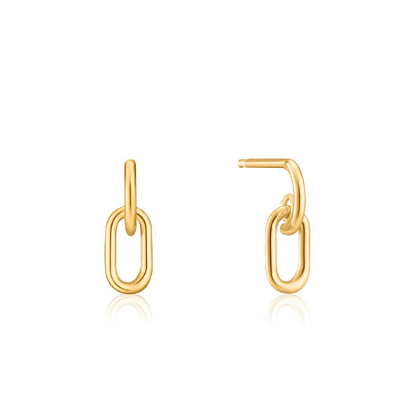 Picture of Gold Over Sterling Silver Link Stud Earrings