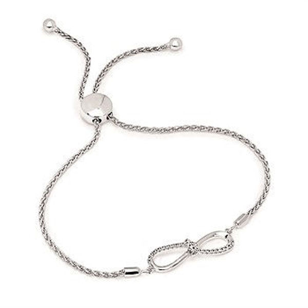 Picture of 1/10 Ctw. Diamond Infinity Bolo Bracelet In Sterling Silver
