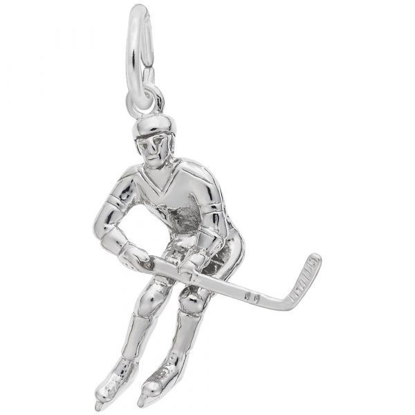 Picture of STERLING SILVER MALE HOCKEY PLAYER CHARM