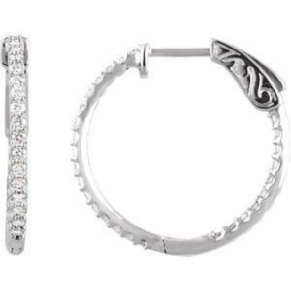 Picture of Inside Out Diamond Hoop Earrings