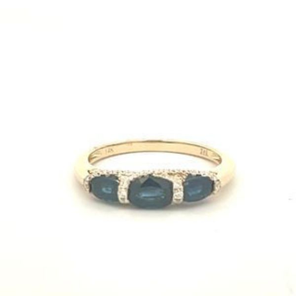 Picture of 14KY 3 Oval Sapphire and Diamond Ring