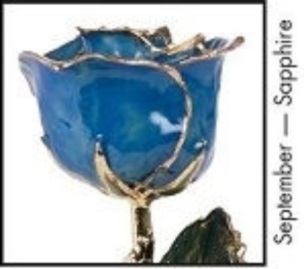 Picture of 24KT DARK BLUE Lacquered Birth Month Rose SEPT