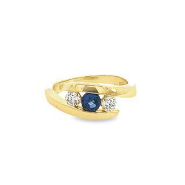 Picture of 3 Stone Diamond and Sapphire Ring