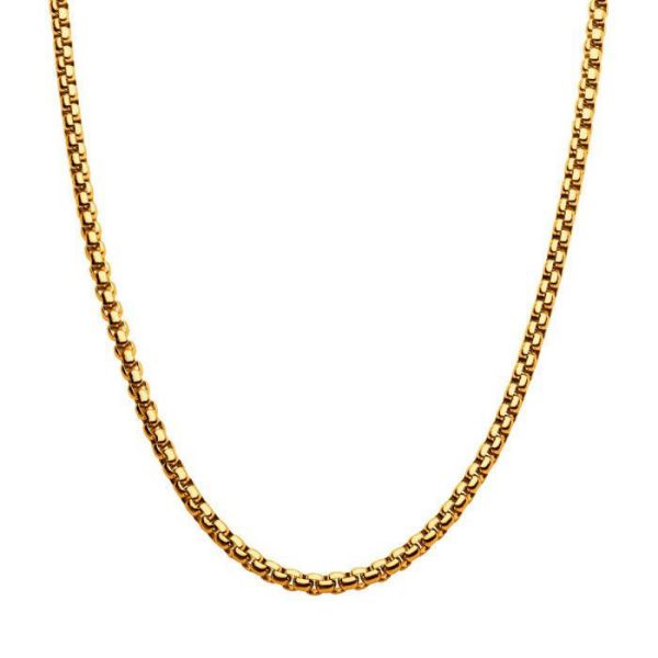 Picture of Inox 4mm 18K Gold Plated Bold Box Chain Necklace