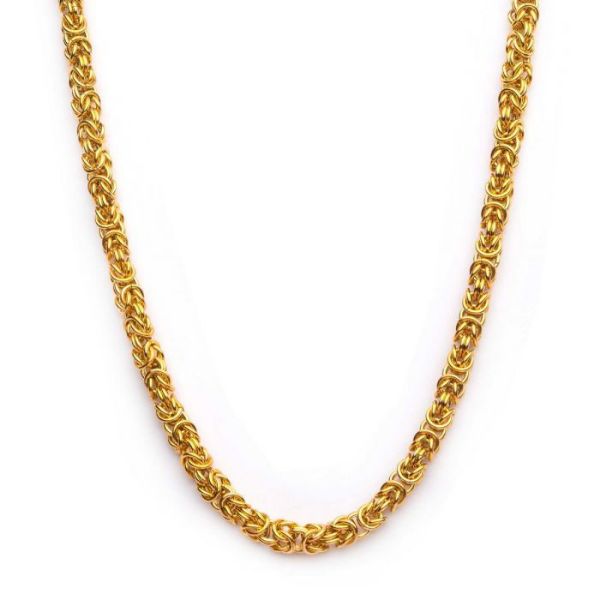 Picture of Inox 18K Gold Plated King Byzantine Chain