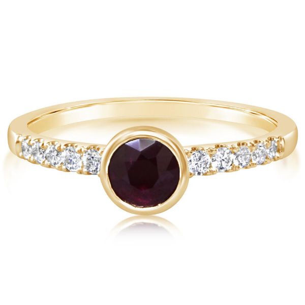 Picture of Bezel Set Ruby and Diamond Ring