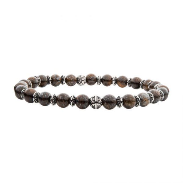 Picture of Bronze Stones with Black Oxidized Beads Bracelet