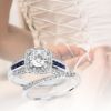Picture of Diamond and Sapphire Engagement Ring