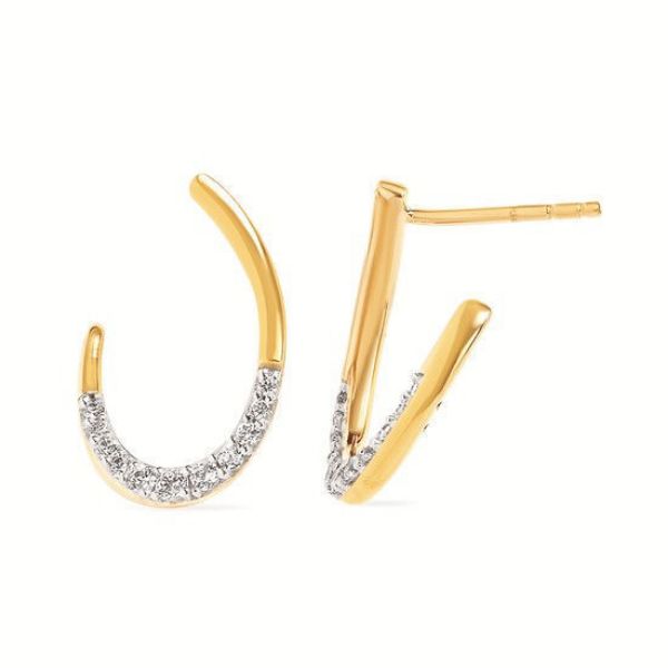 Picture of Free Form Diamond and Gold Earrings