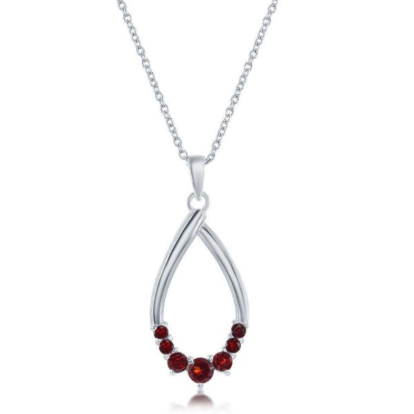 Picture of Garnet Pear Shaped Necklace