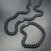 Picture of Inox Black Steel Matte Miami Cuban Necklace w/Black Sapphire
