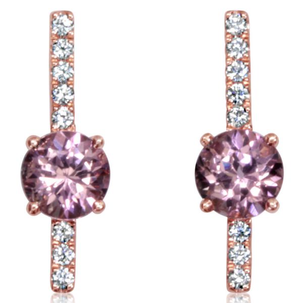 Picture of Lotus Garnet and Diamond Earrings