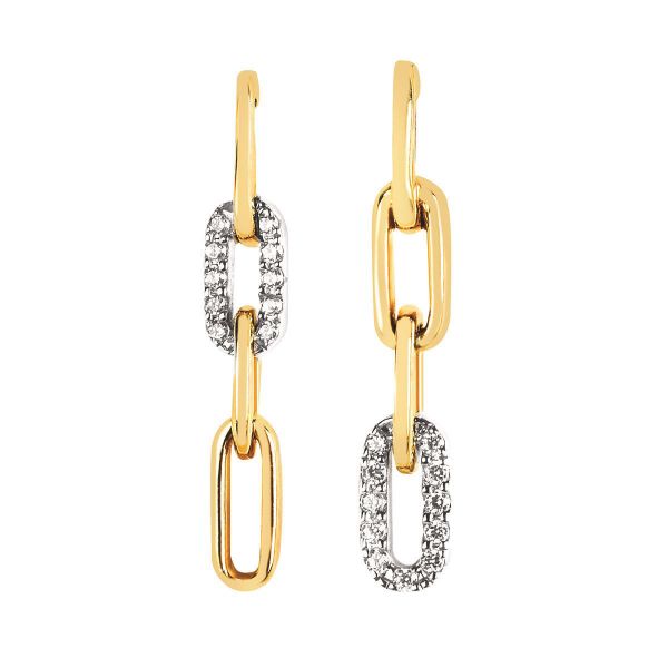 Picture of Open Link Diamond Drop Earrings