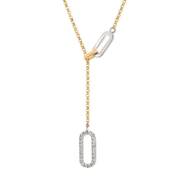 Picture of Open Link Diamond Drop Necklace