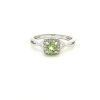 Picture of Peridot and Diamond Halo Ring