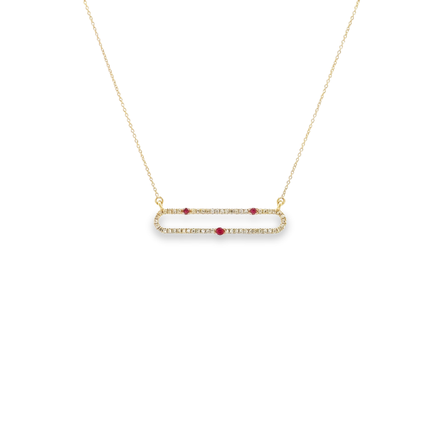 Picture of Ruby and Diamond Encrusted Paperclip Necklace