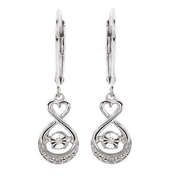 Picture of Shimmering Diamonds® Heart Drop Earrings With .02 Ctw. Diamonds In Sterling Silver