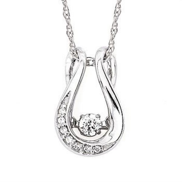 Picture of Shimmering Diamonds® Horseshoe Pendant In Sterling Silver With 1/10 Ctw. Diamonds
