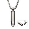 Picture of Stainless Steel Memorial Bullet Pendant with Steel Box Chain