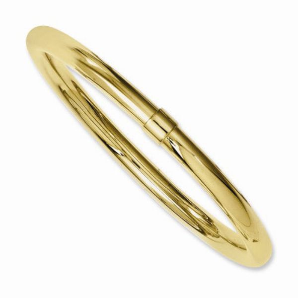 Picture of Stainless Steel Yellow IP-plated Polished Hollow Bangle Bracelet