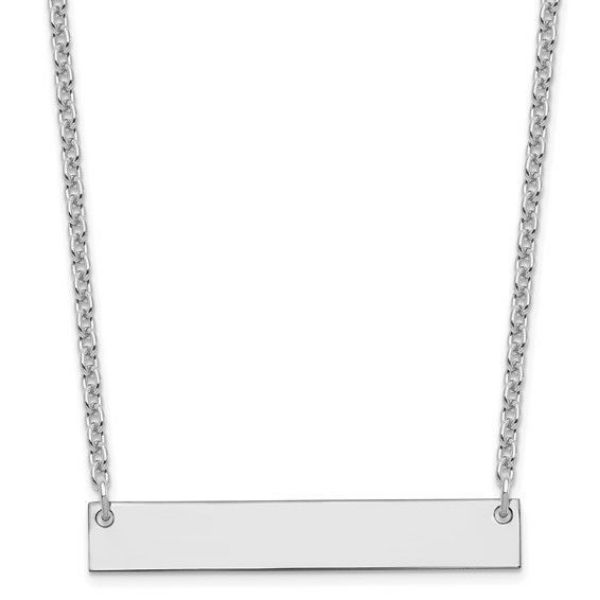 Picture of Sterling Silver Medium Polished Blank Bar W/ Chain