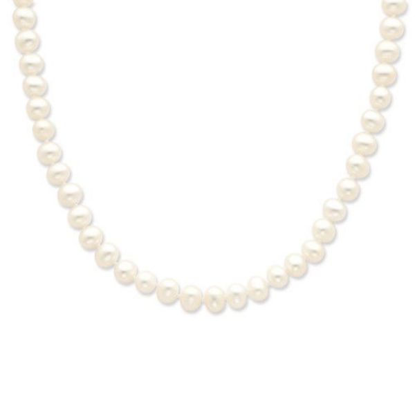 Picture of Sterling Silver Rhodium 6-7mm White Freshwater Cultured Pearl Necklace