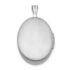 Picture of Sterling Silver Rhodium-Plated 19mm Diamond Polished And Brushed Oval Locket 18" chain