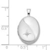 Picture of Sterling Silver Rhodium-Plated 19mm Diamond Polished And Brushed Oval Locket 18" chain
