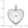 Picture of Sterling Silver Rhodium-Plated 24mm With Dia. Star Design Heart Locket