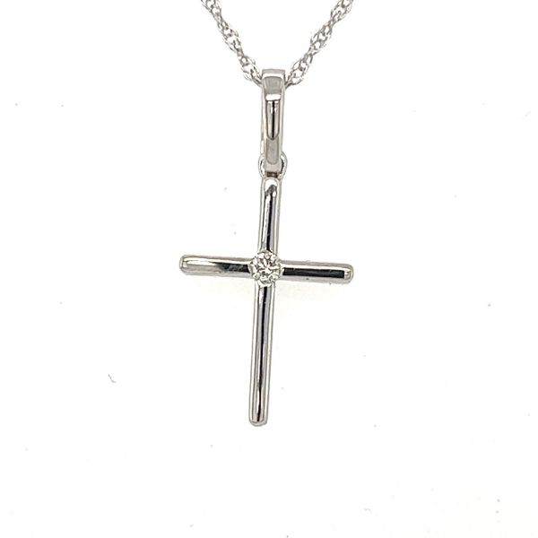 Picture of White Gold and Diamond Cross Necklace