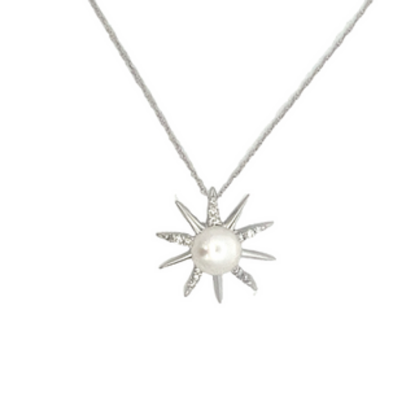 Picture of Sunburst Pearl and Diamond Necklace