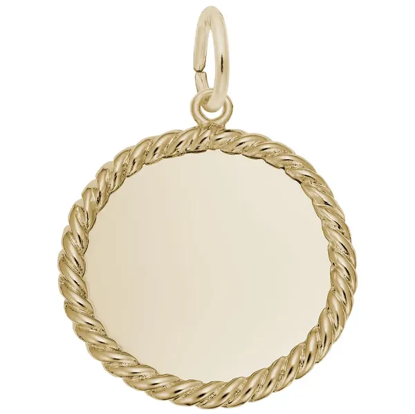 Picture of Yellow Plated Rope Disc Charm