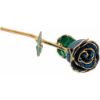 Picture of Lacquered Sparkle Blue Colored Rose with Gold Trim