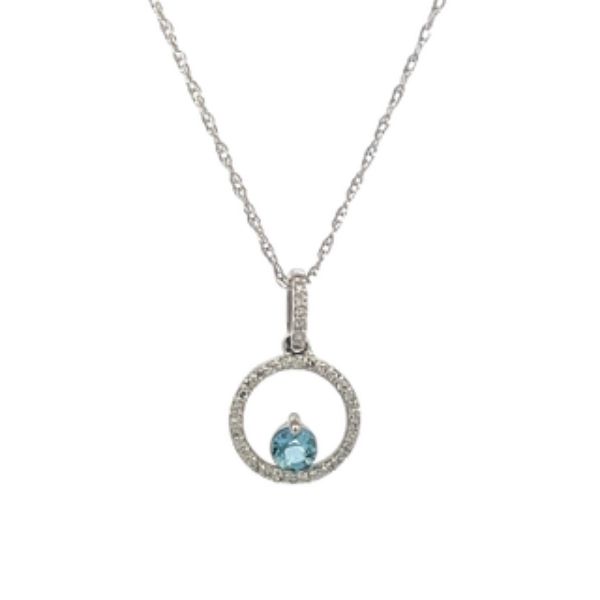 Picture of Diamond and Aquamarine Pendant