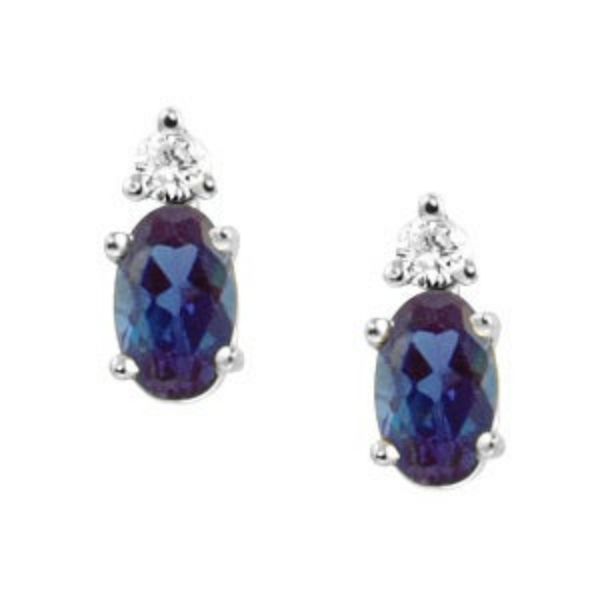Picture of Created Alexandrite Birthstone Earrings