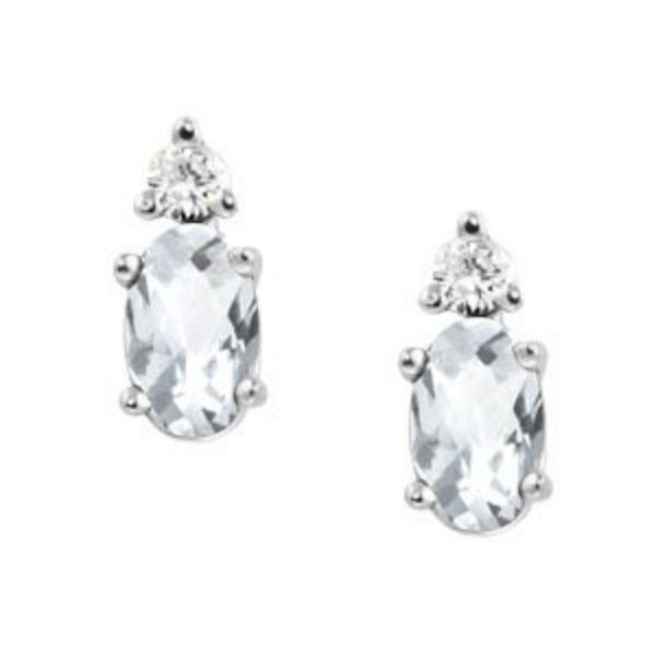 Picture of White Topaz Birthstone Earrings