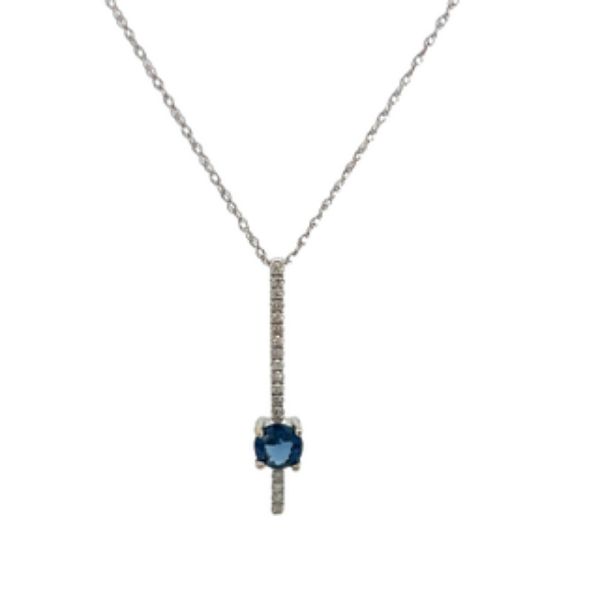 Picture of Sapphire and Diamond Line Pendant