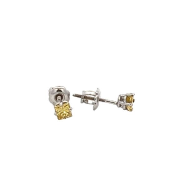 Picture of Yellow Diamond Stud Earrings