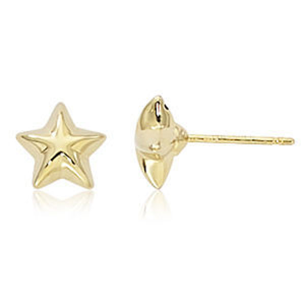 Picture of 14kt Yellow Gold Star Studs