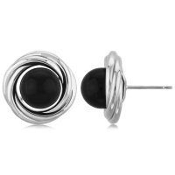 Picture of SS Onyx Clip Earrings