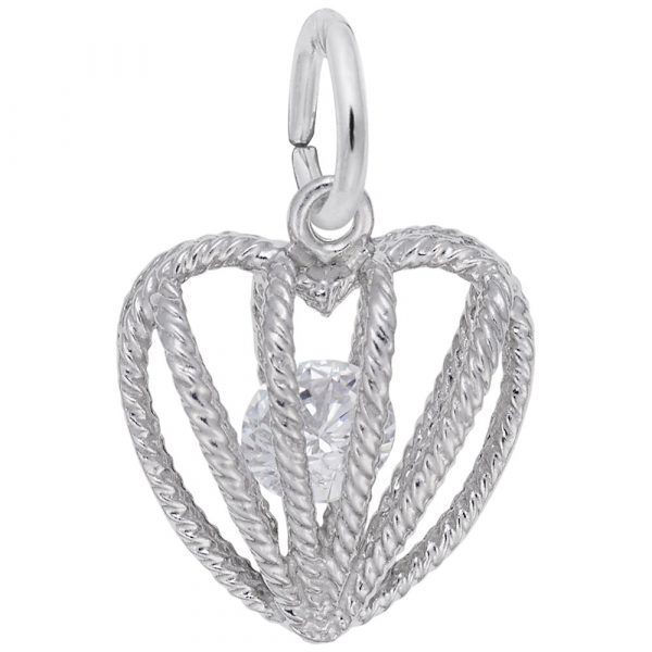 Picture of 04 HEART BIRTHSTONE APR STERLING SILVER CHARM
