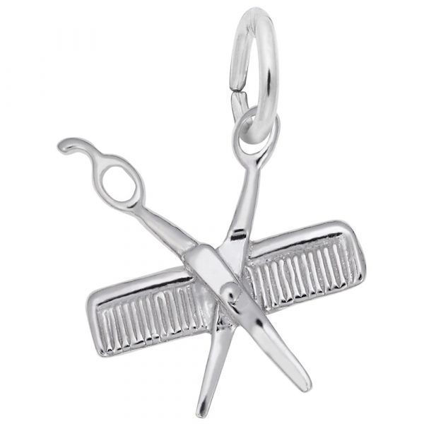 Picture of COMB AND SCISSORS SILVER CHARM