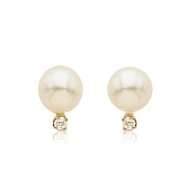 Picture of Pearl Stud w/Diamond Earrings