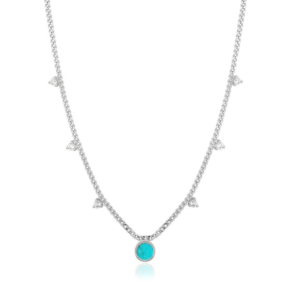 Picture of Turquoise Drop Disc Necklace