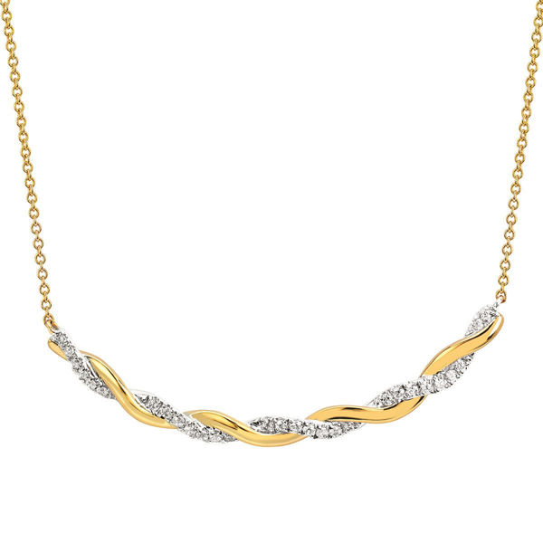 Picture of 1/4 Ctw. Braided Diamond Necklace In 14K Gold With 18" Chain