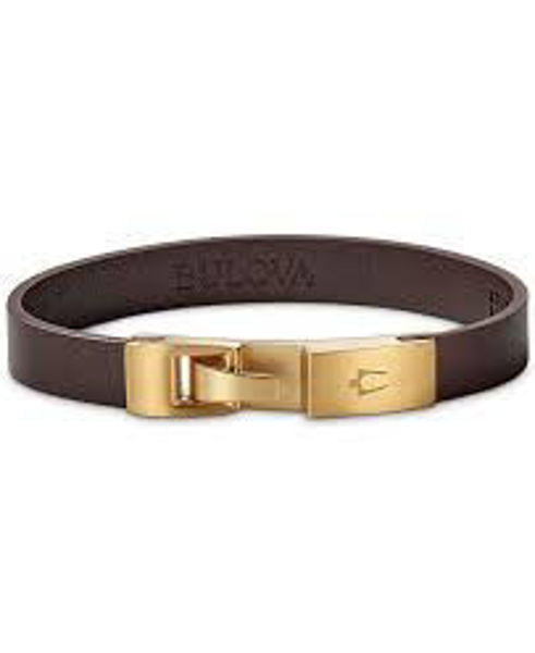 Picture of BROWN LEATHER ST. STEEL BRACELET